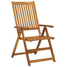 WEHUOSIF Set of 8 Anthracite Solid Acacia Wood Outdoor Dining Chairs with Adjustable Armrests, Foldable Patio Seating with Cushions