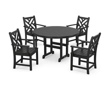 Polywood Chippendale 5-Piece Dining Set Black