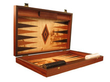 Manopoulos Lupo Wood Backgammon Set 18 3/4" Brown