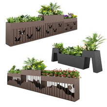 cold moon Customized Outdoor Stainless Steel Tree Pot Flower Box Flower Trough Flower Stand Sales Department Flower Pot guardrail Flower Bed Commercial Street Planting Box (Three-Piece Set)
