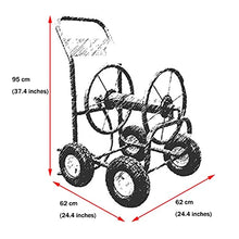 Garden Hose Reel Cart with Hose,Portable Hose Storage Cart with Rollers, Household Cleaning Wall and Floor Water Pipe Rack (+DN15 70m pipe)