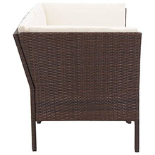 HNSMFPRE 6 Piece Patio Lounge Set with Cushions, Modular Outdoor PE Rattan Brown Seating for Patio