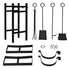 Heavy Duty Firewood Rack with Kindling Holder, Metal Log Storage Stand for Fireplace, Patio, Deck, Wood Stove, Easy Assembly