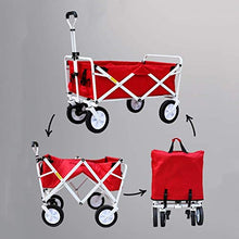 Household Folding Garden Trolley Cart Heavy Duty Wagon Multi-Function Sping Cart for Outdoor Camping Fishing Pull Truck with 4 Wheels Static Load: 150kg (B)