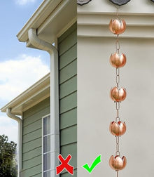YUSIWOAL Adjustable Rain Chain with Lotus Design for Gutter Downspout Water Flow Decoration(3.6 m (11.8ft))