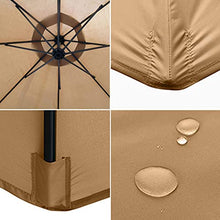 FKTHYO Parasols Replacement Parasol Canopy Cover 3/2.7m 8/6 Ribs Parasol Canopy Cover Replacement Patio Market Umbrella Waterproof Umbrella Replacement Top Shade Cover,Khaki-2.7m/8.8ft (8ribs)