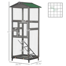 Wooden Bird Aviary House with Pull Out Tray and Dual Doors for Indoor Outdoor Use