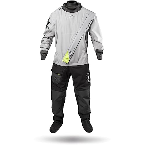 Zhik Mens Front Zip Drysuit Dry Suit - Platinum - Lightweight Breathable 3 Layer Waterproof Sprayproof - Silver