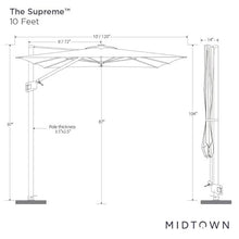 Midtown Umbrellas 9x9 Ft Outdoor Cantilever Patio Umbrella Sunbrella Cast Slate