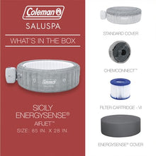 Bestway Coleman Sicily AirJet Inflatable Round Hot Tub Gray