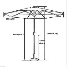USZWBY Sun Parasol Umbrella Garden Outdoor Sun Shade Umbrella for Beach/Pool/Patio/Coffee,2.7m Red Garden Parasol with Crank & Tilt,8 Sturdy Steel Ribs