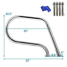 MSHOSAC Pool Handrail,304 Stainless Steel Pool Handrail - 4ft Railing for Swimming Pools, 250LBS Load Capacity, Blue Grip Cover, Includes Self-Tapping Screws for Easy Installation