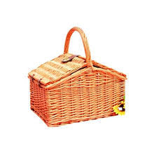 SHSWUD Rustic Picnic Basket, Picnic Basket Hand Woven Storage Camping Picnic Basket Wedding Flower Multi-Picnic Fruit Basket Basket for Outdoor Camping, 45*35*45cm, Brown