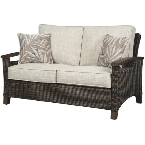 Afuera Living Outdoor Wicker Patio Loveseat Brown
