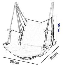 AFPSDLFJDLS Hammock Chair Swing Seat for Garden - Heavy Duty Hanging with Wood Armrest, 264lbs Capacity