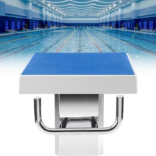LYJIANGXIN 20in x 20in Stainless Steel Non-Slip Diving Board, 15° Inclined Professional Diving Board, Swimming Pool Starting Block, One Step Diving Platform for Swim Meets and Competition