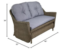 Northlight 46" Taupe Gray Resin Wicker Deep Seated Double Glider with Gray Cushions Grey