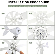 Eastnmythet Wind Turbine 12000W with Wind Solar Controller, Wind Generator for Home Use, Wind Turbine Generator Kit 8 Blades Blue,110V