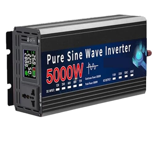 Inverter 12V 220V 2000W 3000W 4000W DC 12v/24v to AC 220v/110v Pure Sine Wave Power Supply Voltage Converter Car Solar Inverter(5000W,12V_110V 60HZ_Universal)