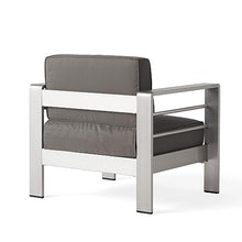 Christopher Knight Home Cape Coral Outdoor Aluminum Club Chairs with Water Resistant Cushions, 4-Pcs Set, Khaki