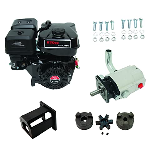 AgKnx Log Splitter Build Kit: 9 hp Pull Start Start Engine, 19 GPM Pump, Mount & Bolts - for DIY Build or Repair!