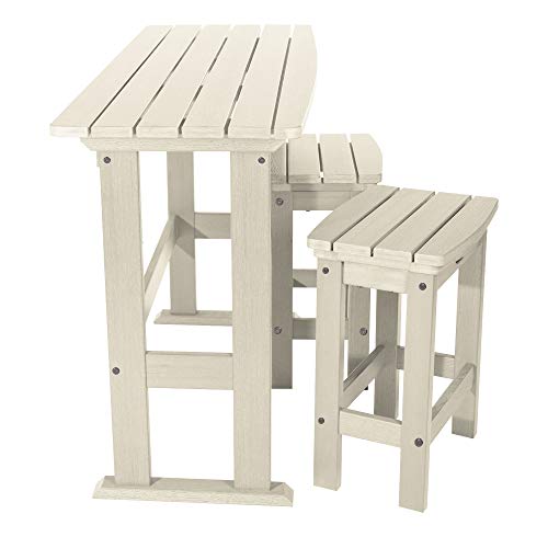 Highwood Lehigh 3pc Counter Height Balcony Dining Set Whitewash