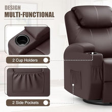 HTERWQEA 360° Swivel Massage Recliner Chair with Remote Control