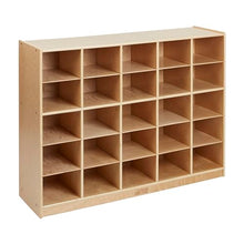 ECR4Kids 25 Cubby Mobile Tray Storage Cabinet Natural