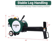 Log Splitter 7 Ton, Wood Splitter Electric Powered, Electric Firewood Splitting Machine with Double Flywheel, Electric Log Splitter with 2 HP Powerful for Gardening & Forestry (Dark Green 7 Ton)