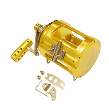 EAT MY TACKLE 80 Wide 2 Speed Trolling Fishing Reels and Rods Set Black and Gold