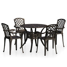 NLQMSU 5-Piece Cast Aluminum Bistro Set Bronze Round Table