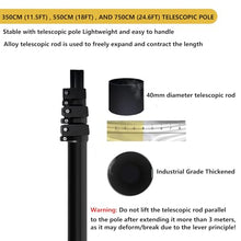 2 in 1 Photovoltaic Panel Cleaning Machine with Battery Pack, 65cm Double Rotating Brush Head, Alloy Telescopic Pole, 29 m Water Pipe, 9 m Power Cord, Solar Panel Cleaning Tools,550cm