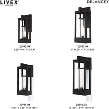 Livex Lighting 20996-04 Delancey - 18.88" One Light Outdoor Post Top Lantern, Black Finish with Clear Glass