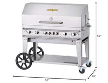 Crown Verity 48'' Rental Mobile Grill w/Roll Dome - Bulk Propane Tanks Model
