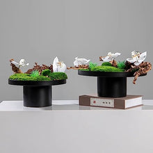 FRANCES Fake Plants Simulation Moss Green Plant Chinese Bonsai Flower Tea Table Tea Room Decoration Moss Green Plant Bonsai Flower Art Simulation Bonsai Tree