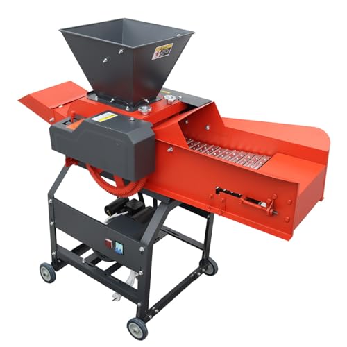 INTSUPERMAI Hay Cutter Pulverizer Grass Crusher 4-Blade Machine Red