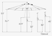 Treasure Garden 9ft Patio Umbrella - Outdoor Furniture Market Umbrella – Deluxe Auto-Tilt – Black Aluminum Frame (Sunbrella, Navy)