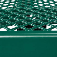 Barco Products SuperSaver Commercial Square Picnic Table, 46 in. Green Thermoplastic-Coated Expanded Metal, Seats 8, Portable or Surface Mount Outdoor Table, 10-Year Guarantee