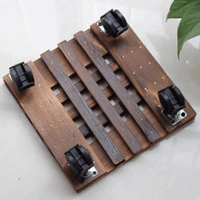 OREKPOT Pcs Plants Saucers Solid Wood Pulley Flowerpot Tray with Wheeled Flowerpot Base Roller Outdoor Flowerpot Bracket Removable Plant Pot Saucers,