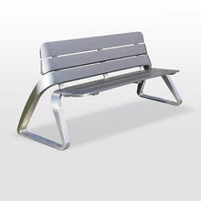 SABALON Patio Furniture Bench Outdoor Bench Stainless Steel Seat Outdoor Community Double Back Garden Bench Square Chair Outdoor Bench
