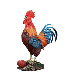 FENGSHUI-CAISHEN Extra Large Colorful Metal Rooster Statue