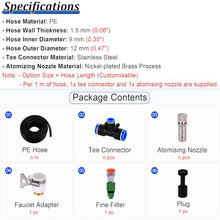 Outdoor Dust Suppression Misting System Kit with Hose & Nozzles