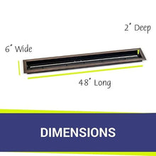48" x 6" Oil Rubbed Bronze Linear Drop-in Fire Pit Pan