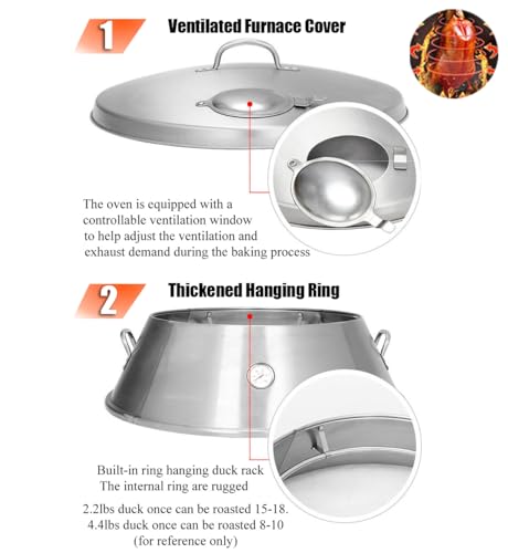 INTBUYING Stainless Steel Duck Roaster Oven Silver