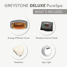 Intex PureSpa Plus 6 Person Inflatable 94" Square Outdoor Hot Tub Spa with 170 Bubble AirJets, Insulated Cover & LED Color Changing Lights Square Greystone