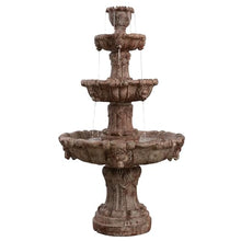 Three-Tier Antique Outdoor Fountain, Classic Cascading Water Feature for Garden, Patio and Yard, Decorative Vintage Style Resin Water Fountain, 55.9 Inch Tall