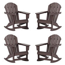 WestinTrends Malibu Outdoor Rocking Chair Set of 4 Dark Brown