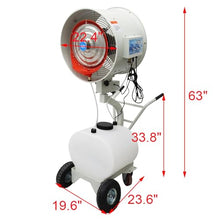 THUXEON 110V Industrial Spray Electric Fan 550W Industrial Misting Cooling Spray Fan, Portable Oscillating Misting Blower 60L Tank, 19776CFM, Cools, Humidifies, Purifies the Air for Workshop, Factory
