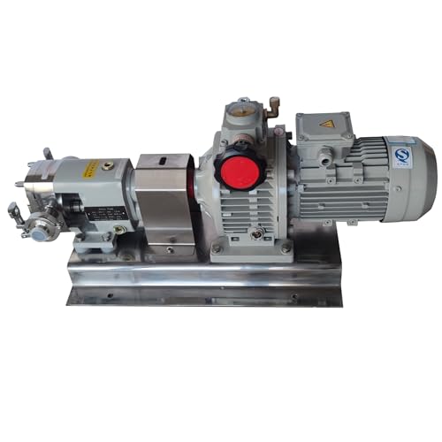 INTSUPERMAI Rotary Lobe Pump Stainless Steel Cam Rotor Pump 300-800L/H Flow for Food/Cosmetic/Chemical, 1M CP Viscosity & Non-Wear Design 220V Three-phase