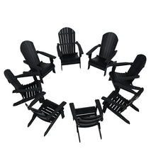 WestinTrends Tuscany HIPS Outdoor Folding Adirondack Seashell Chair (Set of 8), Black